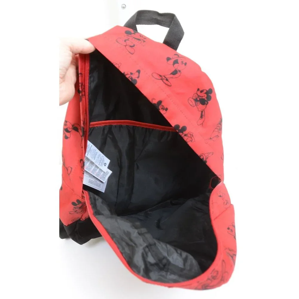 Disney Mickey Mouse Memories Backpack Steamboat Willie Red & Black School Bag